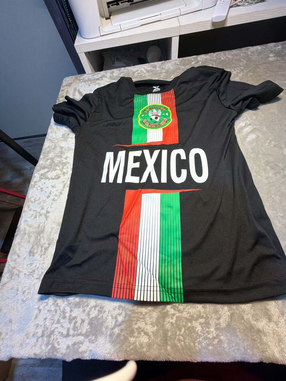 Striker Mexico Futbol Soccer Graphic Jersey Black with Number 14 youth
